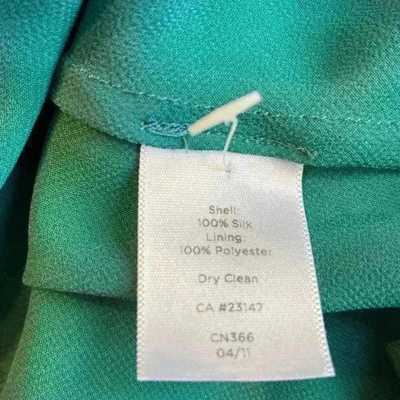 Talbots Long Sleeve Ruffled Teal Blouse Sheer with Camisole Size 18 - Picture 5 of 6